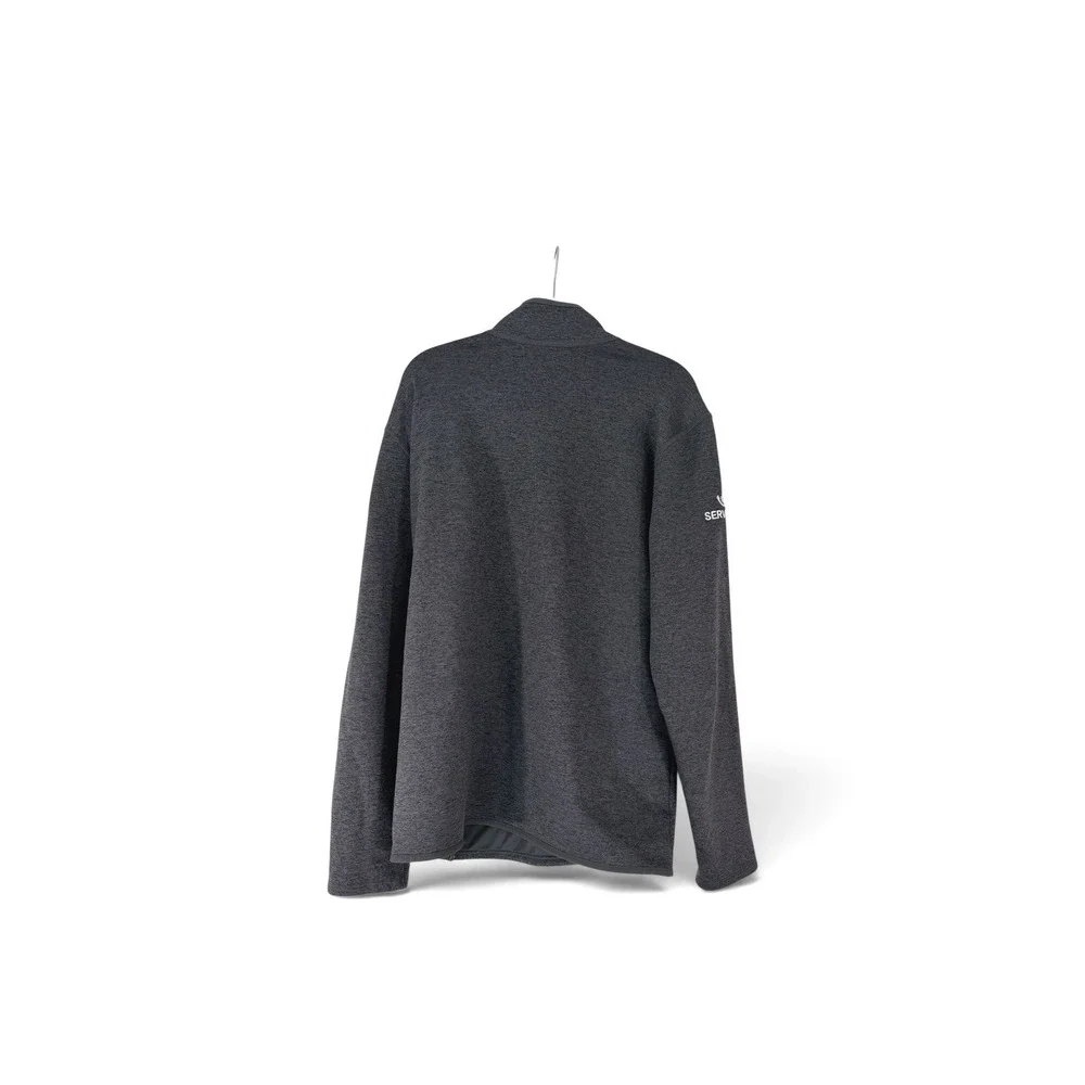 The North Face Mens XL Grey Quarter Zip Fleece Pullover Hensel Phelps Logo